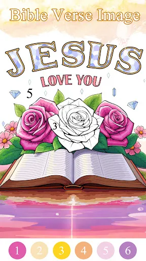 Gameplay screenshot 2 from Bible Color Paint By Number - Board game